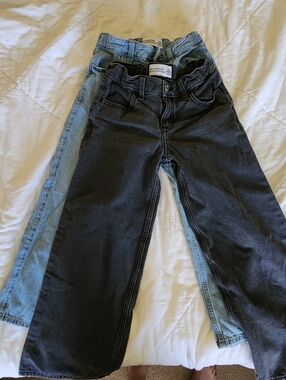 2 pairs abercrombie kids Black and Light Blue Wide-Leg Jeans Duo